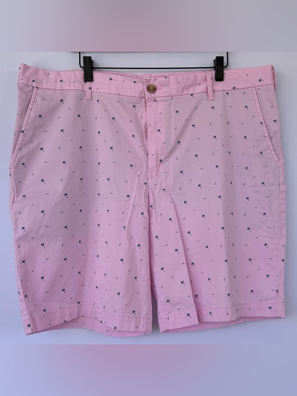 IZOD Men’s Saltwater Stretch 9.5” Chino Printed Shorts Pink Lady‎ Color Size 40
